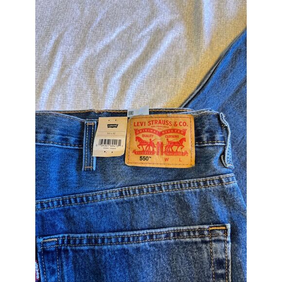 Levis 505 Size 50 x 32 Blue Big Tall Straight Leg Jeans New - Picture 2 of 5